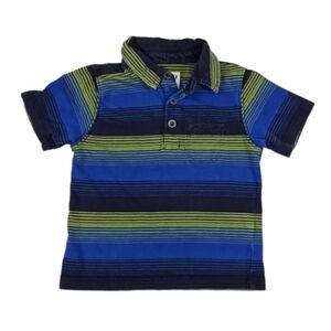 Old Navy Striped Polo Tee in Blue Green, Size 12-18 Months